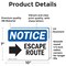 Signmission Escape Route (Right Arrow) Sign With Symbol, 10 in W x Rectangle, Vinyl Decal OS-2PACK-NS-D-710-L-12138 - alternate 5